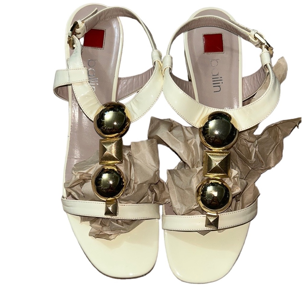 Ballin Ivory Heel Sandals, Size 39